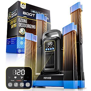 POPCHOSE 4-Head Boot & Shoe Dryer w/ Ozone Deodorizer (Blue) $58.49 + Free Shipping