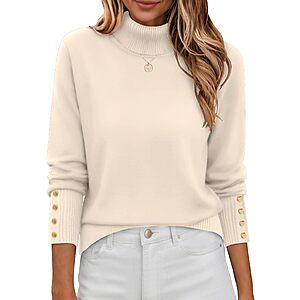 Zeagoo Womens Long Sleeve Pullover Turtleneck Sweater $12.99