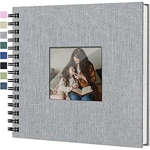 [Prime] 8" x 8" Popotop 60-Page Linen Hardcover DIY Scrapbook Photo Album w/ Display Window (Grey) $2.99 + Free Shipping