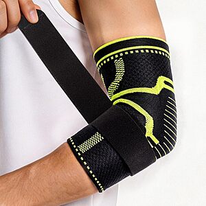 SOLOEVER Elbow Compression Sleeve Brace w/ Gel Pad & Adjustable Strap $5.99 + Free Shipping w/ Prime or on $35+