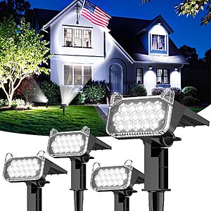 [Prime] 4-Pack TuyLuxe Outdoor Solar LED Spotlight Stake Lights $18.47 + Free Shipping