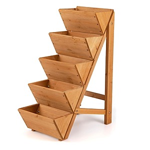 Giantex 5-Tier Solid Wood Outdoor Planter Box $46.74 + Free Shipping