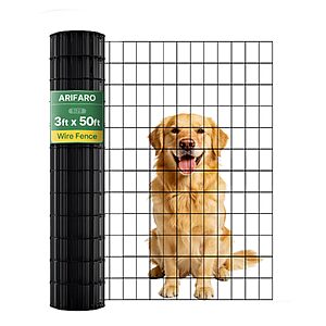 PVC Coated Welded Wire Fence (3ft x 50ft) 2 Inch x 3 Inch 16GA Garden Fence Roll Vinyl Coating Metal Wire Mesh for Dog Small Animals $44.40 AC
