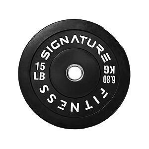 Fitvids 2" Olympic Bumper Plate Weight Plates with Steel Hub, 15LB, Pair $17.99