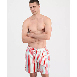 Club Room Men's Paint Stripe Swim Trunks (Winter Ivory) $7.93 + Free Store Pickup at Macy's or Free Shipping on $39+