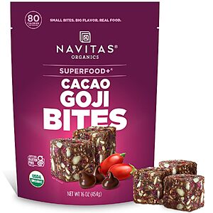 $10.99: Navitas Organics Superfood Power Snacks, Cacao Goji (16 oz) (23 Servings)