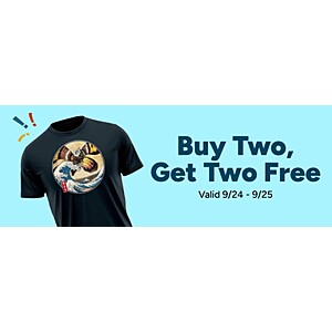 Buy 2 Shirts, Get 2 Shirts Free at Woot