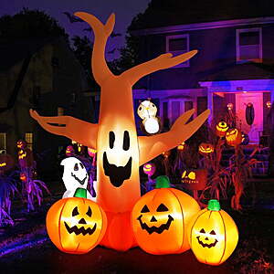 Yexmas 8FT Halloween Inflatables with Built-in LED Lights (Dead Tree w/ Pumpkin, Ghost, and Owl) $44.99