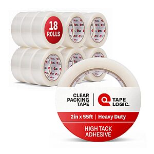 Tape Logic Packing Tape (18-Rolls), 2" x 55 yd - Heavy Duty Packaging Tape Refill for Shipping, Moving, Order Fulfillment, Acrylic 2.6 Mil $29.85