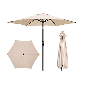 7.5' Ainfox Outdoor Market Patio Umbrella w/ Tilt & Crank (Beige, No Base) $19.65 + Free Shipping w/ Walmart+ or on $35+