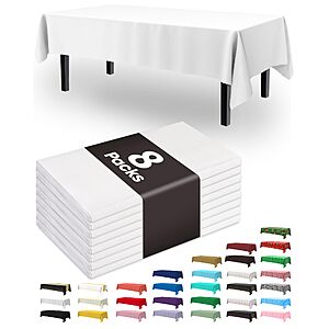8-Count Pureegg 54" x 108" Plastic Disposable Table Cloths (White) $3.59 + Free Shipping w/ Prime or on $35+