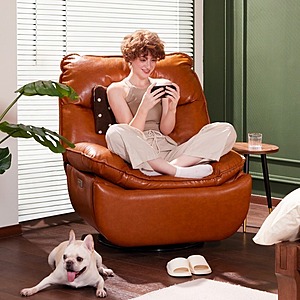 FlexiSpot XC6 PU Leather Swivel Rocker Recliner Lotus (Ivory or Brown) $250 + Free Shipping