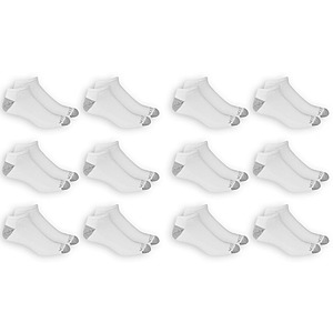 12-Pack Fruit of the Loom Dual Defense Men's No-Show Socks (White, Sizes 6-12) $9.10 + Free Shipping w/ Walmart+ or on $35+