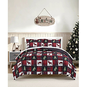 Macy's Christmas Comforter Sale:  3-Piece Deer Check Reversible Microfiber Comforter Set $24.99 & More + Free Store Pickup at Macy's or Free Shipping on $39+