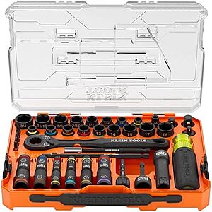$99.98* | 39-Piece Klein Tools Knect Impact SAE/Metric Pass Through Socket Set at Amazon