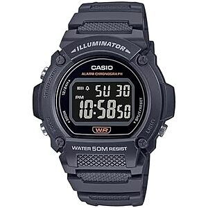 [AC] $17.96* | 47mm Casio Men's W219H Series Digital Watch (Gray) at Amazon