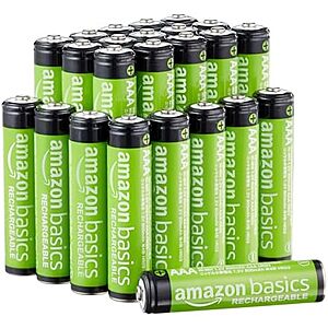 [SnS] $12.51* | 24-ct Amazon Basics Rechargeable AAA NiMH Performance Batteries at Amazon (52.1￠ each)