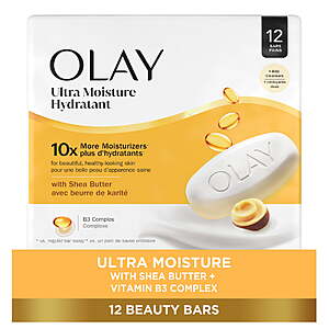 $9.97 FS Walmart + or limited pick up locations  Olay Ultra Moisture Bar Soap, Shea Butter, 3.17 oz, 12 Count