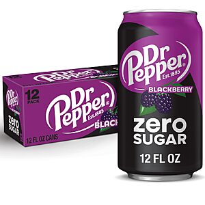 3/$15.05 MBuy S&S Dr Pepper Blackberry Zero Sugar Soda, 12 Oz Cans, 12 Count