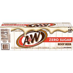 3 x A&W Zero Sugar Root Beer Soda, 12 fl oz cans, 12 pack $15.05 MBUY S&S