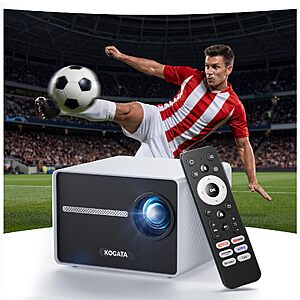 Portable Mini Projector with WiFi and Bluetooth, Kogata 1080P Outdoor Movie Projector $49.99
