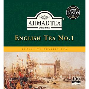 $4.95 | 100-Count Ahmad Tea English Tea No.1 Tagged Teabags at Amazon