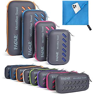 20" x $40" Bagail Basics Microfiber Sport & Outdoor Towel w/ EVA Case (Blue or Green) $5.99 + Free Shipping w/ Prime or on $35+