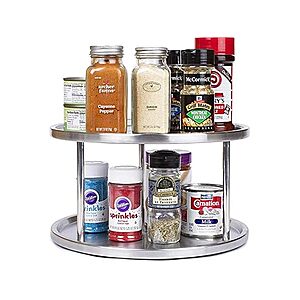 $7.99 | 10" Simpli-Magic 2-Tier Lazy Susan Turntable (Brushed Stainless Steel) at Woot!