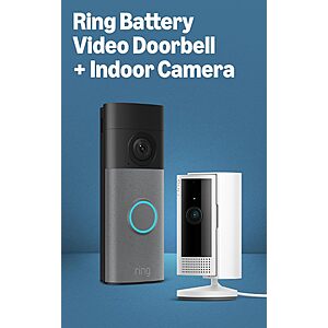 Ring Battery Doorbell 2nd Gen & Indoor Cam Bundle (Speckled Gray/White) $49.99 + Free Shipping