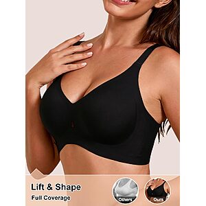 COCOMARTS Jelly Bras for Women No Underwire Seamless Push Up Bra Black, S $9.99