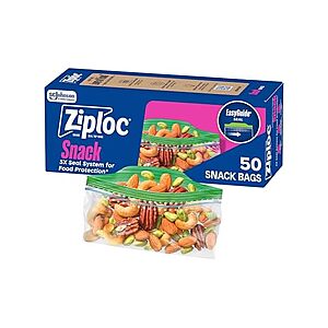 50-Count Ziploc Snack Bags $2.19 + Free Shipping w/ Prime or on $35+