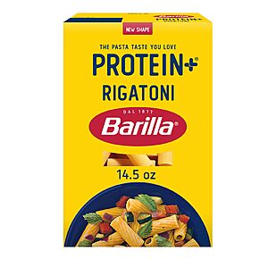 2/$4 Amazon Barilla Protein+ (Plus) Rigatoni Pasta, Plant Based Protein, 14.5oz