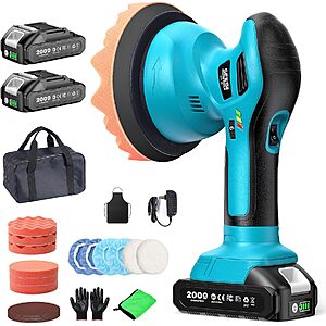 Prime: 6" Seesii 21V Cordless Car Buffer Polisher Kit w/ 2x 2000mAh Batteries $39.59 + Free Shipping