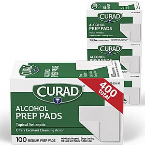 400-Count CURAD Medium Alcohol Prep Pads (70% Isopropyl) $4.49 + Free Shipping w/ Prime or on $35+