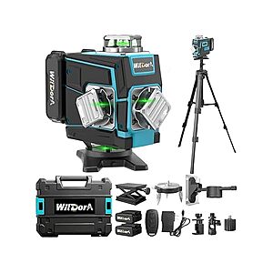 Woot! App: $37.59 | Wildora 4x360° 16-Line Self-Leveling Laser Level w/ Tripod at Woot!