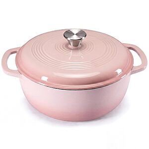 6-Quart DUMOS Enameled Cast Iron Dutch Oven Pot w/ Lid (Gradient Pink) $29.68 + Free Shipping w/ Prime or on orders over $35