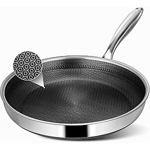 12" Vocvee Tri-Ply Stainless Steel Hybrid Frying Pan Skillet $16.56 + Free Shipping w/ Prime or on $35+
