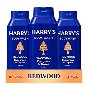 [SnS, AC] $11.86* | 3-Pk 18-Oz Harry's Men's Body Wash (Various) at Amazon ($3.95 each)