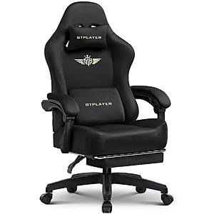 GTPlayer Big & Tall High Back Fabric Gaming Chair w/ Lumbar Support, 300-Lb Capacity (Black) $119.99 + Free Shipping
