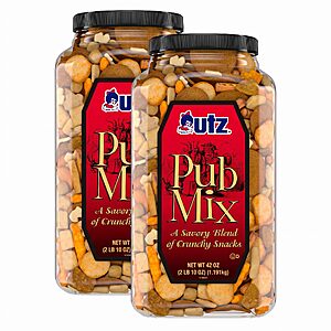 Utz Pub Mix,42 Oz. Barrel,Savory Snack Mix with a Blend of Crunchy Flavors for a Tasty Party Snack (Pack of 2)~$17.19 With S&S @ Amazon