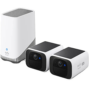 2-Pack eufy SoloCam S220 2K Solar Powered Outdoor Wireless Security Cameras w/ Homebase 3 $198.99 + Free Shipping