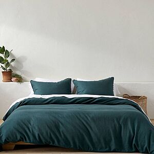 Casaluna Full/Queen Heavyweight Linen Blend Duvet Cover & Sham Set (Dark Teal Blue) $59.99 + Free Shipping