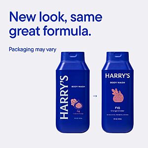 $26.35 or less S&S, MultiBuy, Clip Q 6 x Harry's Men's Body Wash - Fig - 18 fl oz
