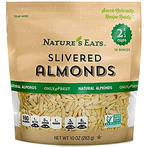 [AC] $3.37 | 10-Oz Nature's Eats Blanched Slivered Almonds at Amazon