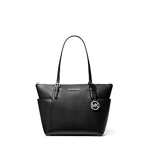 Michael Kors Jet Set East West Tote, Silver-Tone Hardware/Black $119