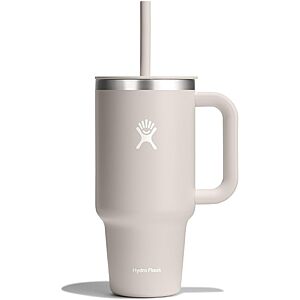 Hydro Flask 32-Oz Travel Tumbler w/ Handle, Straw Lid & Vacuum Insulation (Oat) $16.99 + Free Shipping w/ Prime or on $35+