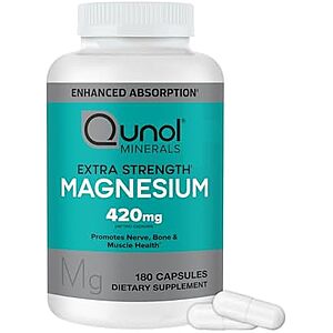 [SnS, AC] $27.72 | 3 × 180-Count Qunol Magnesium 420mg, Extra Strength ($9.24 each) at Amazon