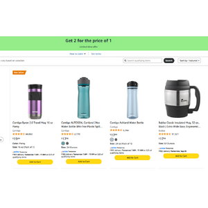 BOGO Free Contigo Water Bottles & Tumblers on Amazon $15.99