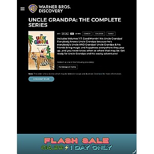 Fanflix UNCLE GRANDPA: THE COMPLETE SERIES $14.99 plus extra 10% Off with code FALLMOVIES10