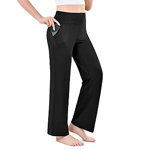 Amazon – Leafigure Women's Wide-Leg Yoga Pants w/ Pockets - $5.99 w/ Code